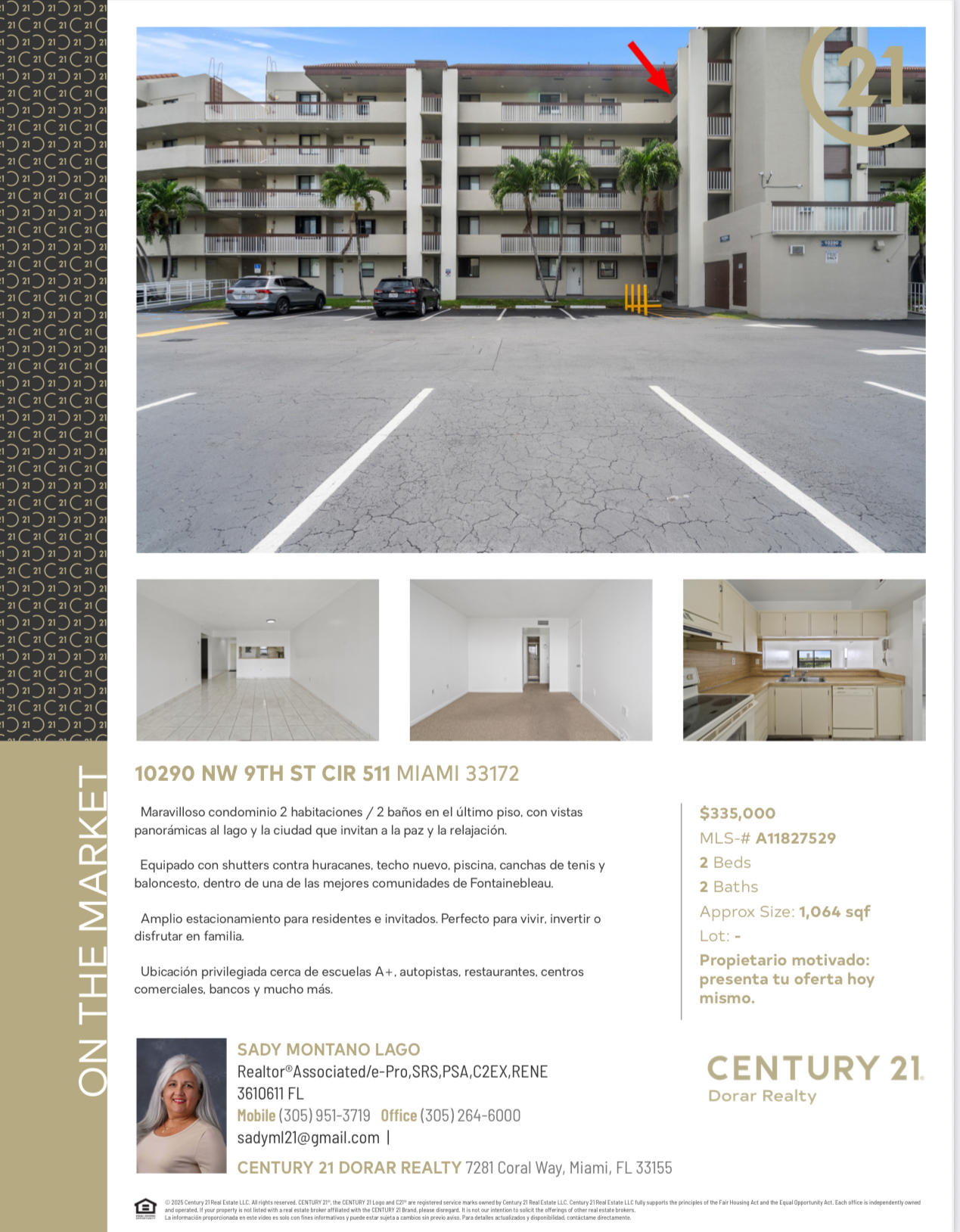 Maravilloso condominio 2 habitaciones / 2 baños en el último piso, con vistas panorámicas al lago y la ciudad que invitan a la paz y la relajación. Equipado con shutters contra huracanes, techo nuevo, piscina, canchas de tenis y baloncesto, dentro de una de las mejores comunidades de Fontainebleau. Amplio estacionamiento para residentes e invitados. Perfecto para vivir, invertir o disfrutar en familia. Ubicación privilegiada cerca de escuelas A+, autopistas, restaurantes, centros comerciales, bancos y mucho más.